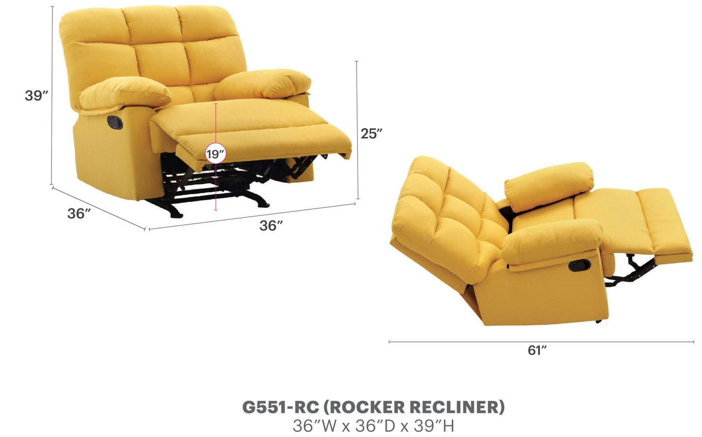 Glory Furniture - Cindy - Rocker Recliner