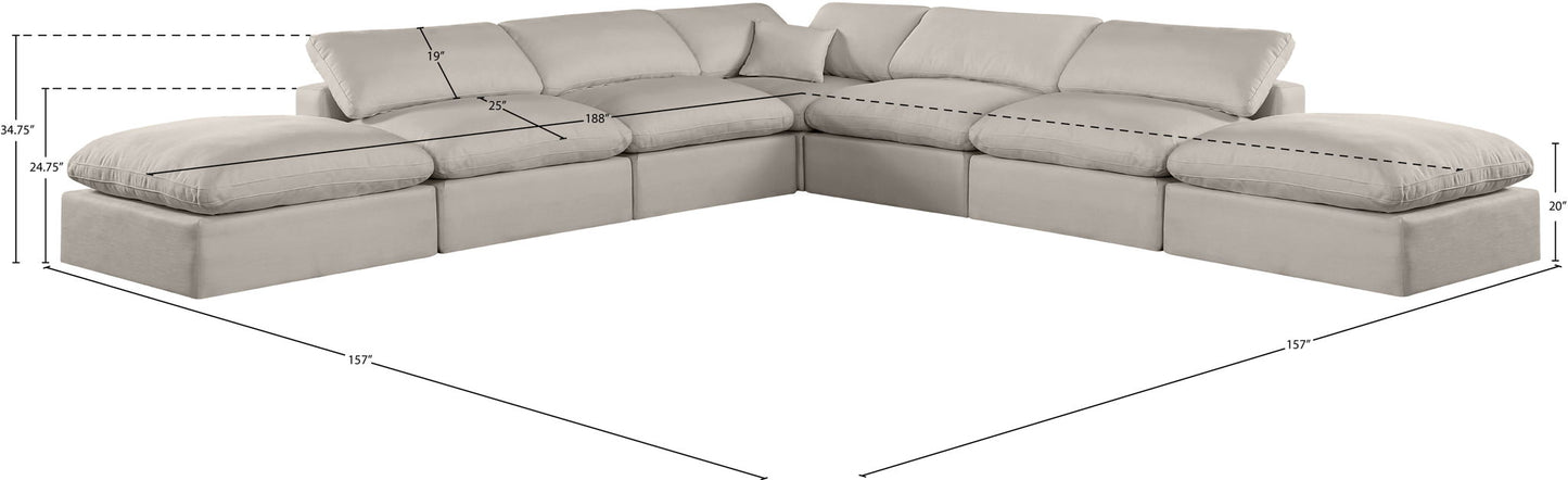 Comfy - 7 Piece Linen Modular Corner Sectional