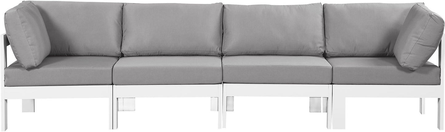 Nizuc - Outdoor Patio 4 Seat Modular Sofa With White Frame