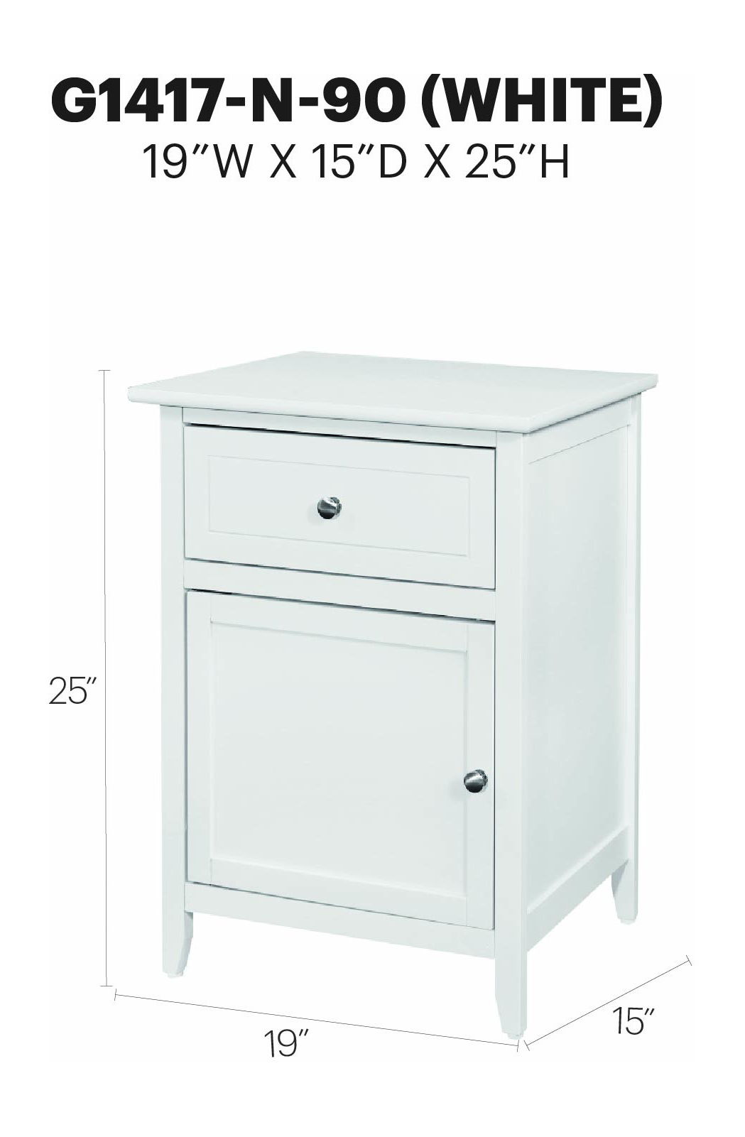 Glory Furniture - Izzy - Drawer And Door Nightstand