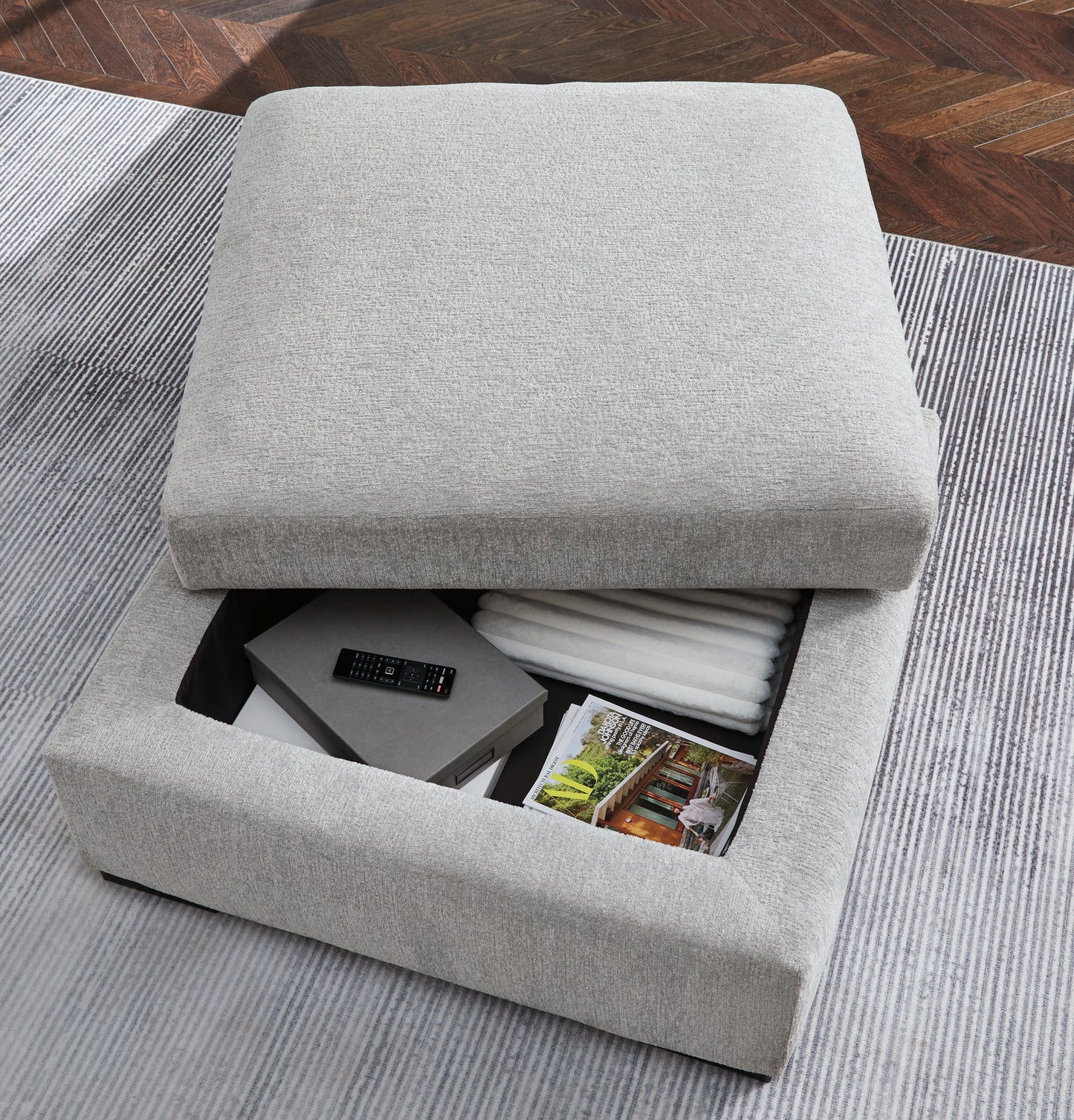 Gabyleigh - Ottoman With Storage - Nickel