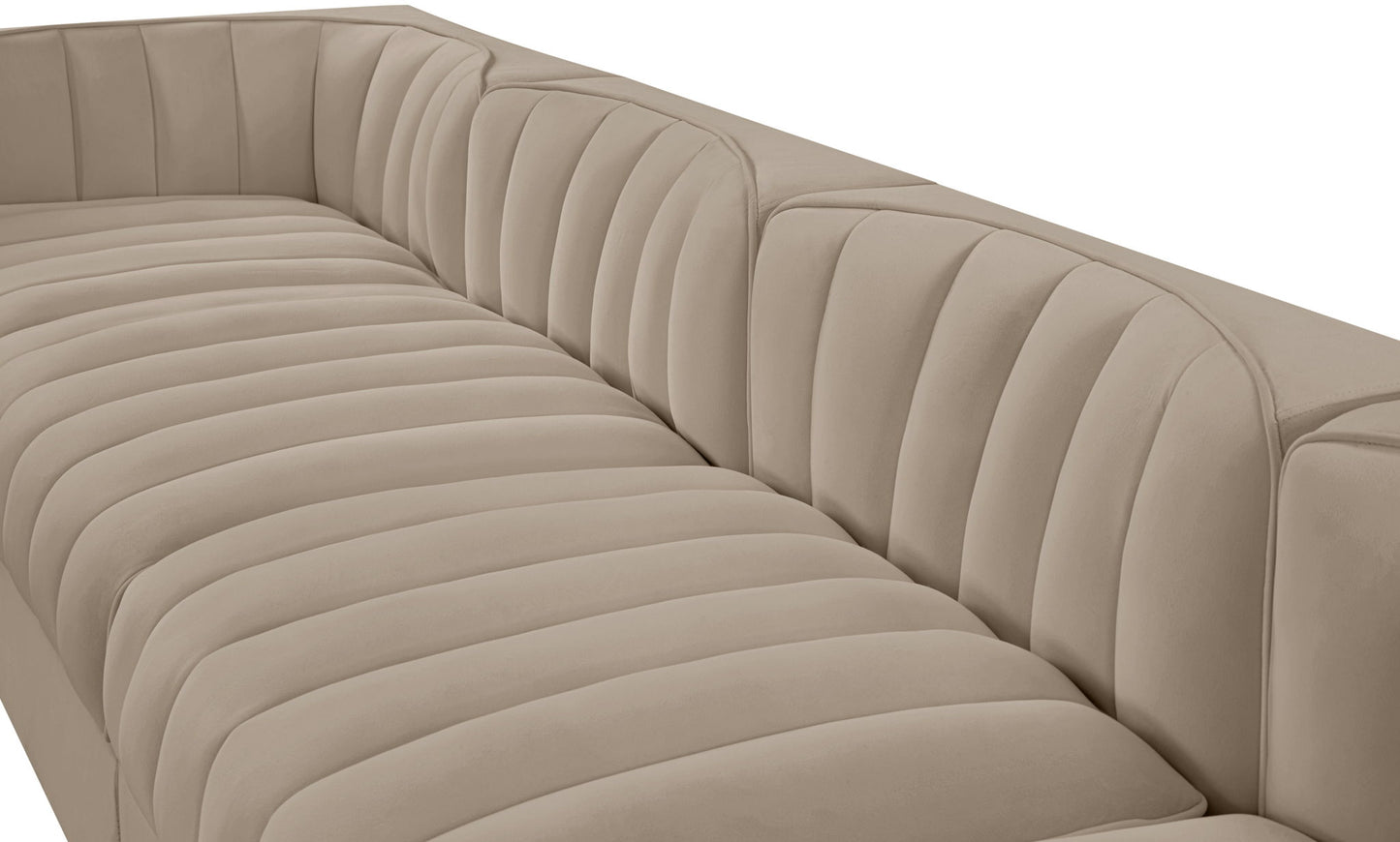 Rummi - Velvet Performance Fabric Upholstered 5 Piece Modular Sofa