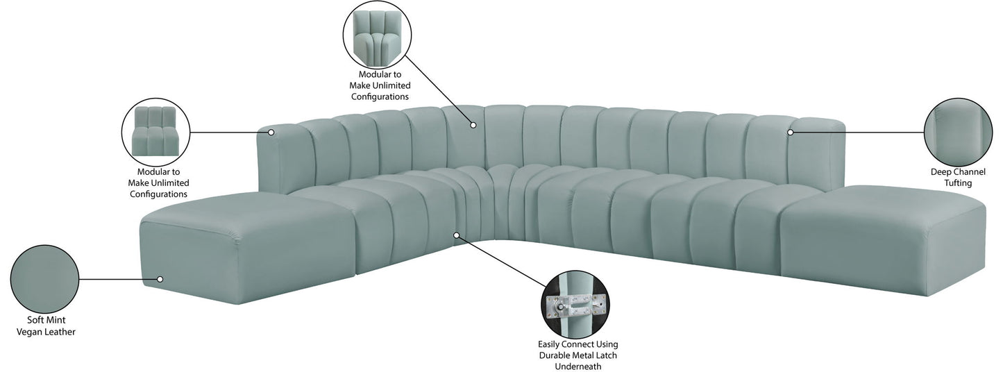 Arc - Faux Leather 7 Piece Corner Modular Sofa