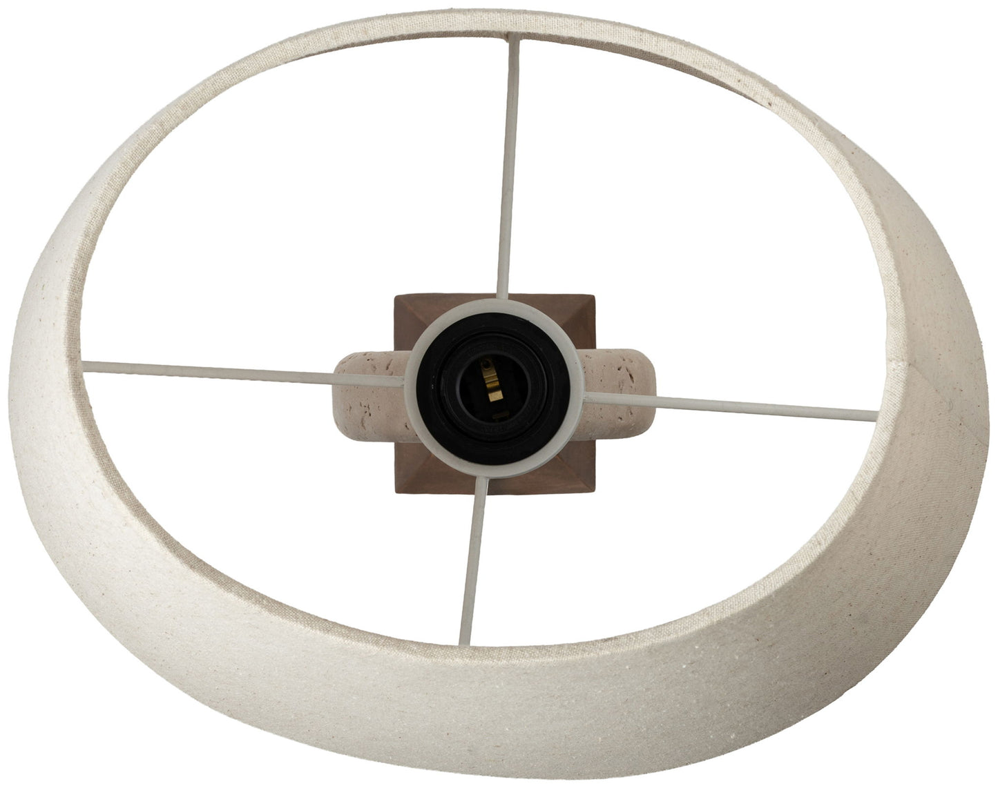 Solis - Genuine Marble And Mango Wood Base With Linen Textured Fabric Shade Table Lamp