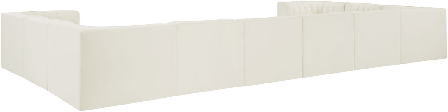 Rummi - Velvet Performance Fabric Upholstered 10 Piece Modular Sectional