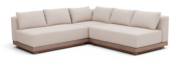 Solace - Olefin Performance Fabric 3 Piece Outdoor Patio Modular Sectional (2 Loveseats & Corner Chair)