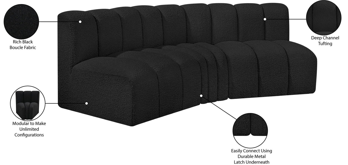 Arc - Boucle Fabric 3 Piece Modular Corner Sofa
