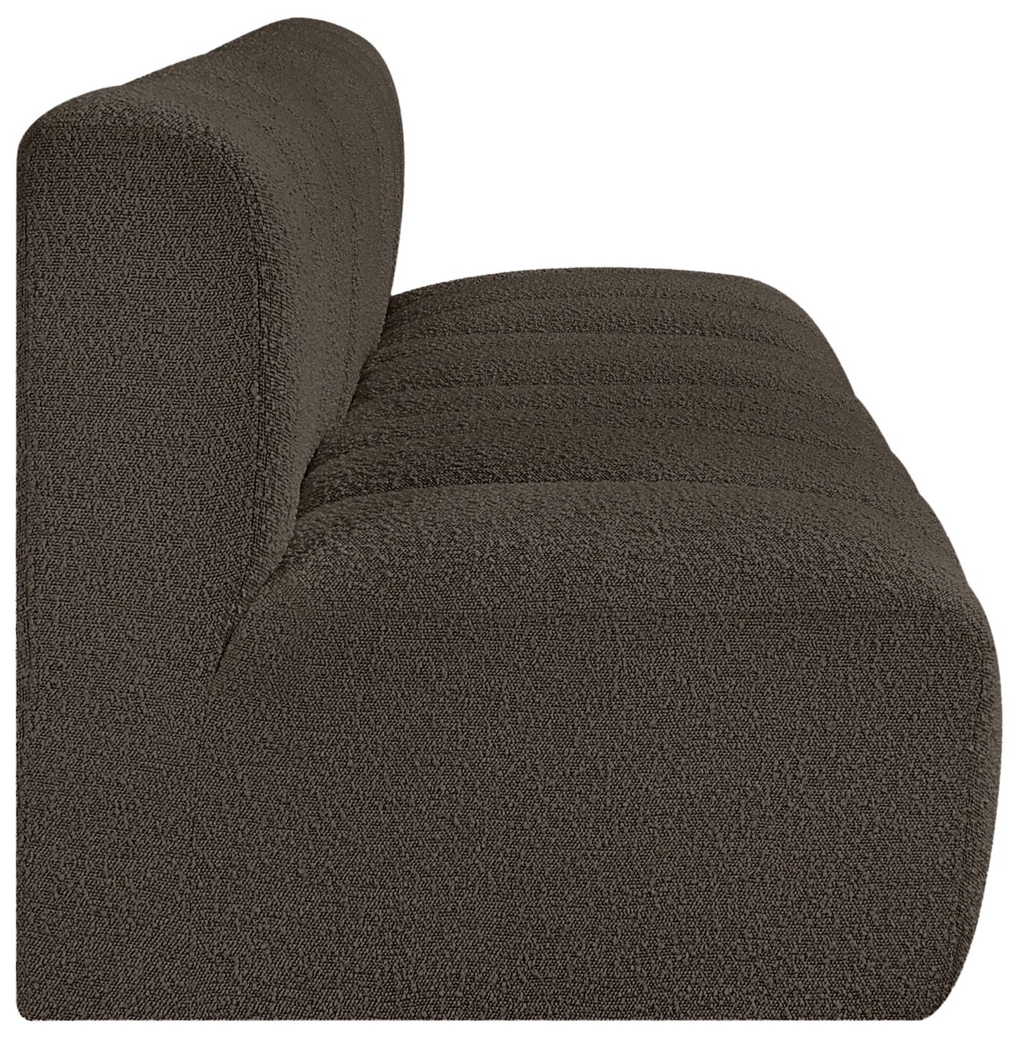 Arc - Boucle Fabric 3 Piece Modular Straight Sofa - Brown
