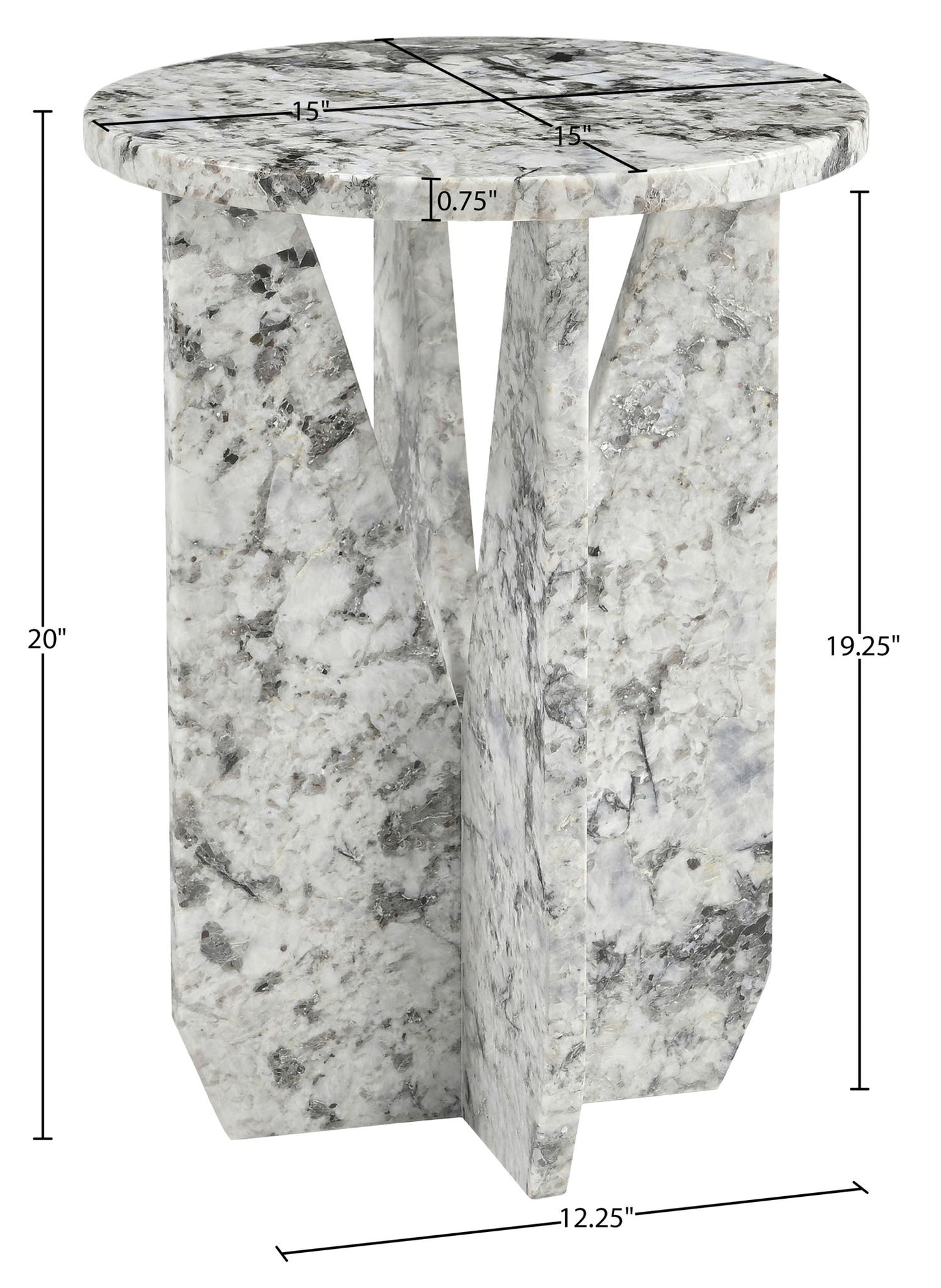 Alba - Genuine Marble End / Side Table