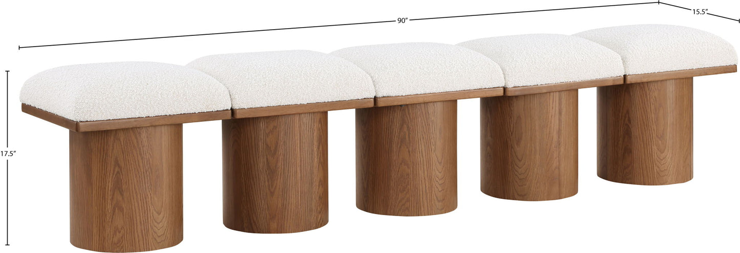 Pavilion - 5 Piece Modular Bench With Walnut Base