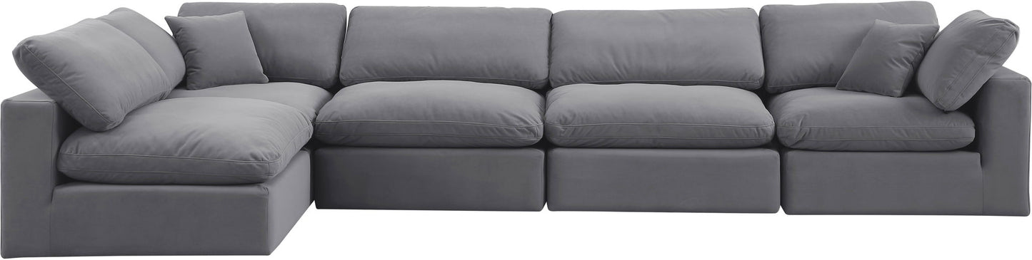 Comfy - 5 Piece Velvet Modular Sectional