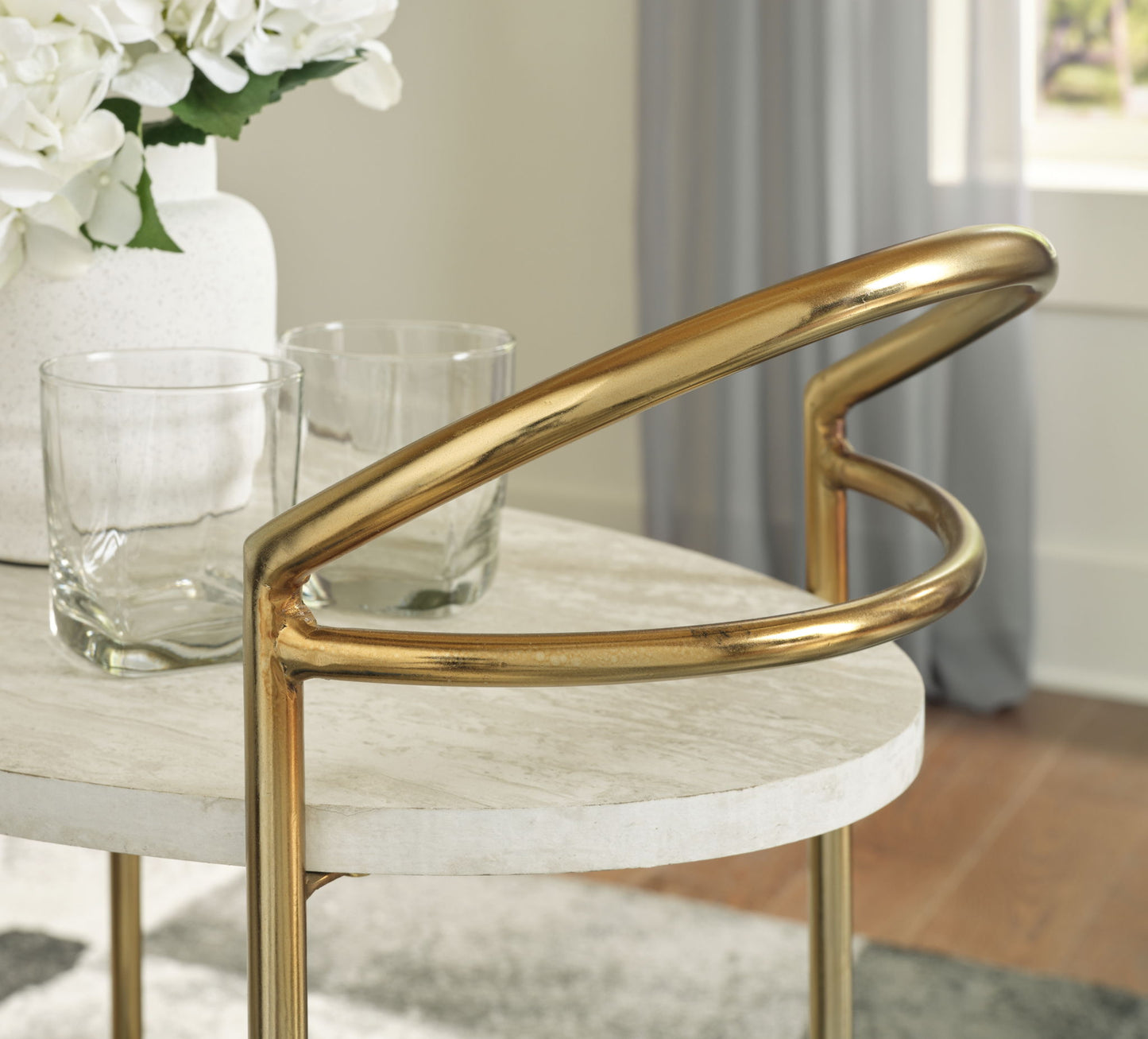 Tarica - Bar Cart - Cream / Gold Finish