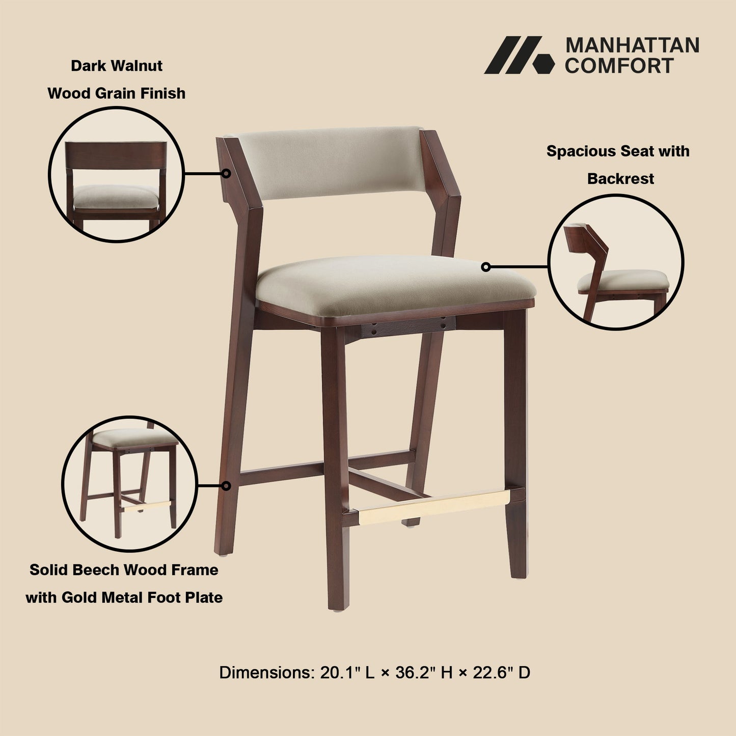 Manhattan Patricia - Counter Stool