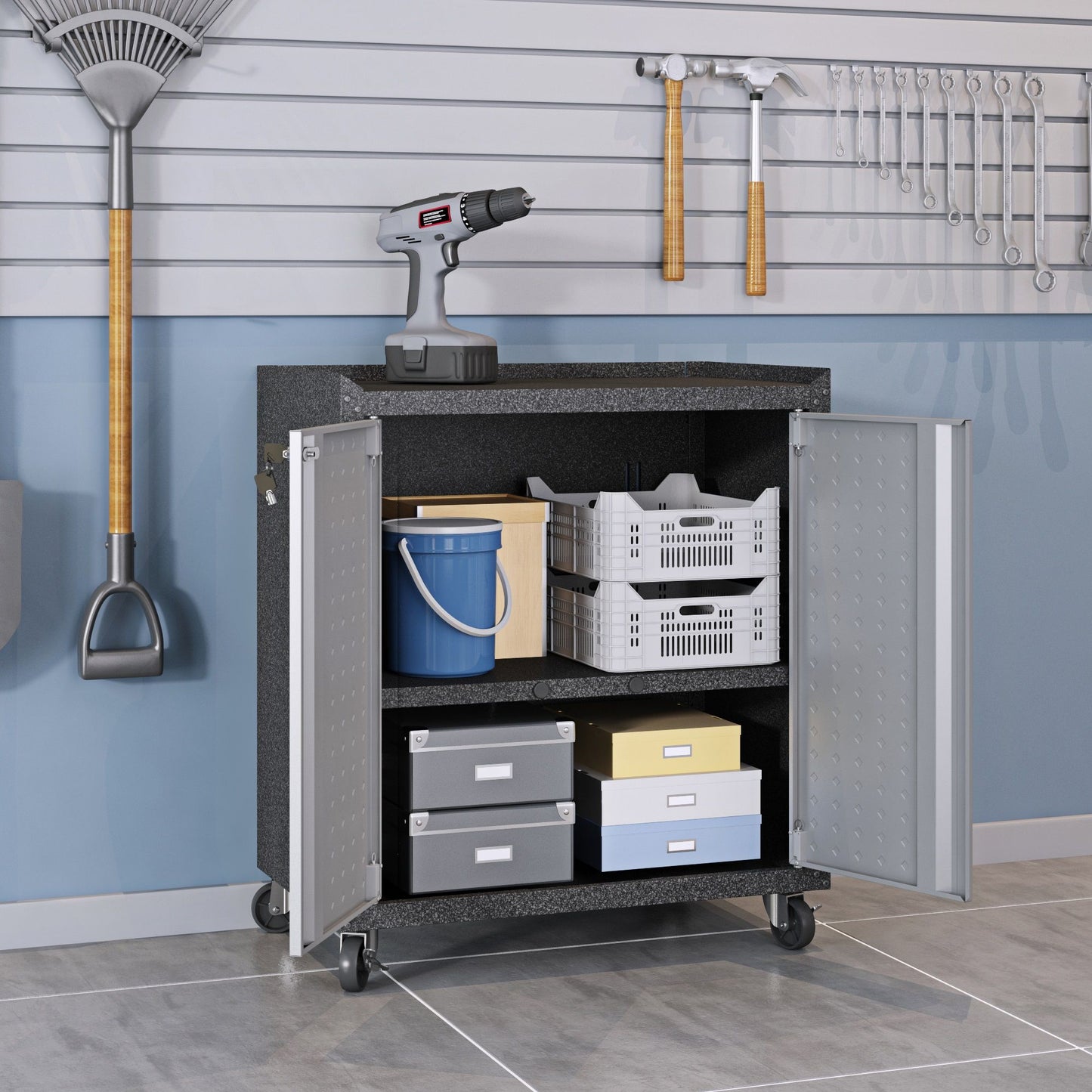 Manhattan Fortress - Rolling Garage Cabinet With 2 Doors