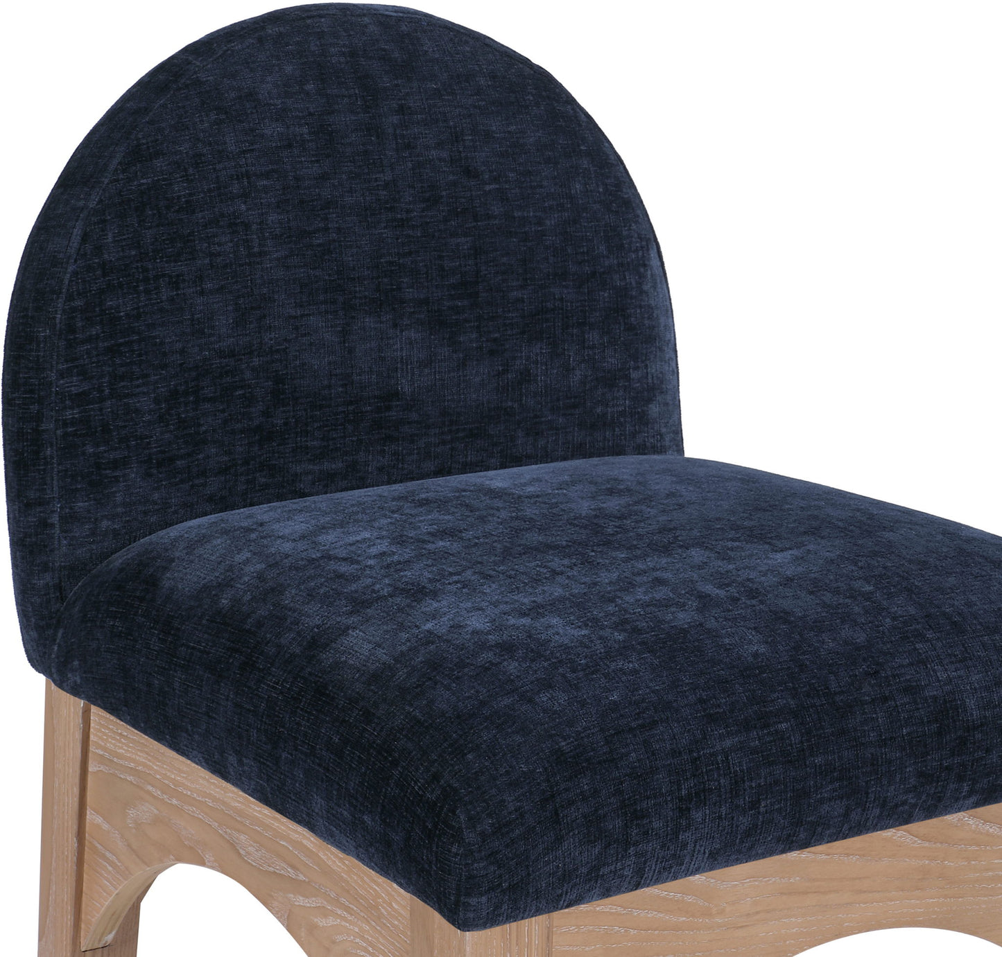 Waldorf - Chenille Stool With Natural Legs