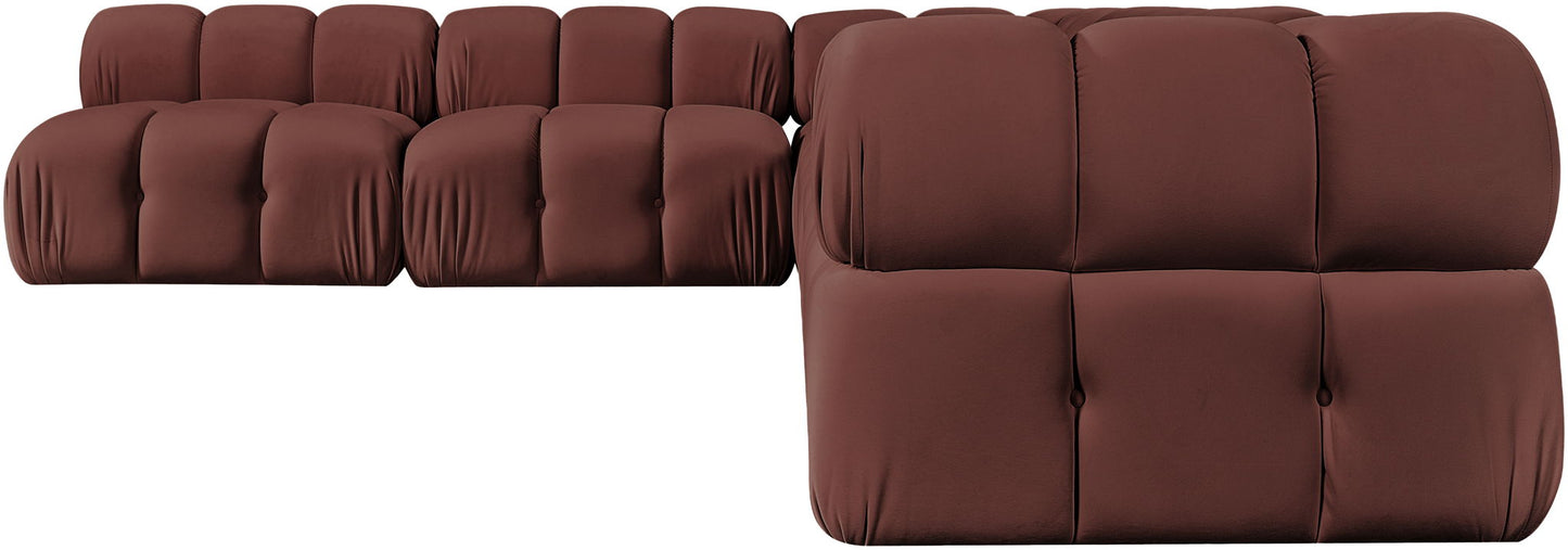 Orin - Velvet 6 Piece Modular L-Shaped Sectional
