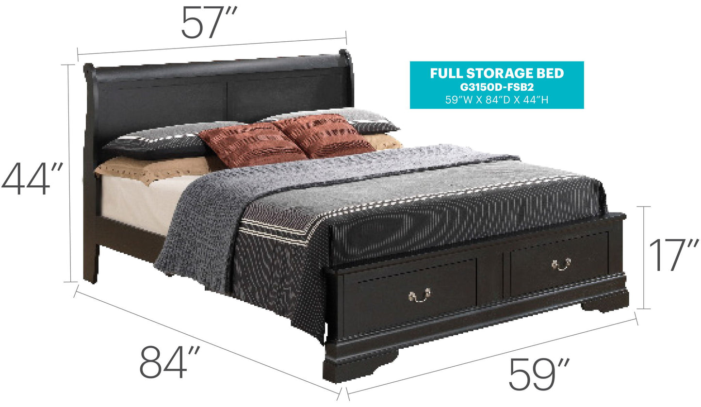 Glory Furniture - Louis Phillipe - Storage Bed