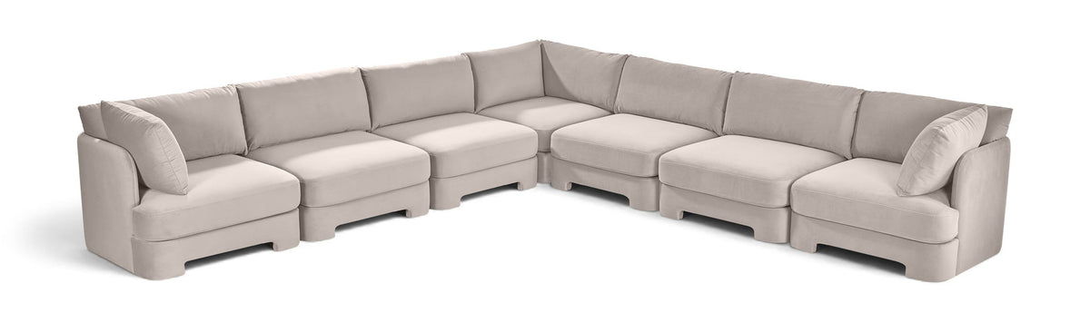 Hammond - Velvet Performance Fabric Upholstered 7 Piece Corner Sectional