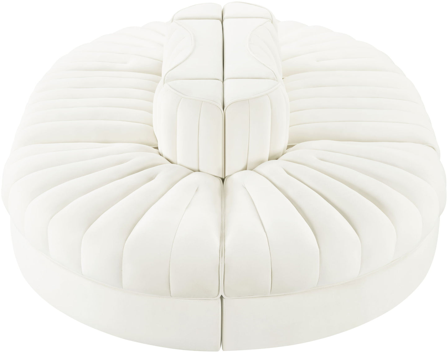 Rummi - Oval Velvet Performance Fabric Upholstered 6 Piece Modular Sectional