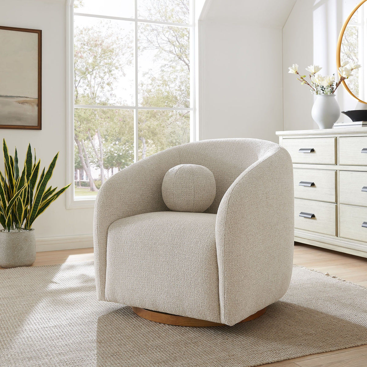 Holland Swivel Armchair - Dove Gray