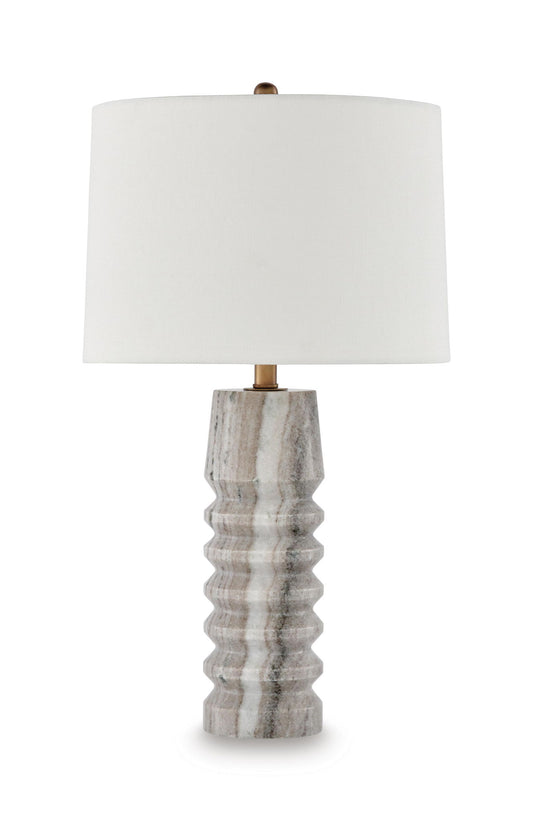 Desmont - Marble Table Lamp - White / Beige / Gray