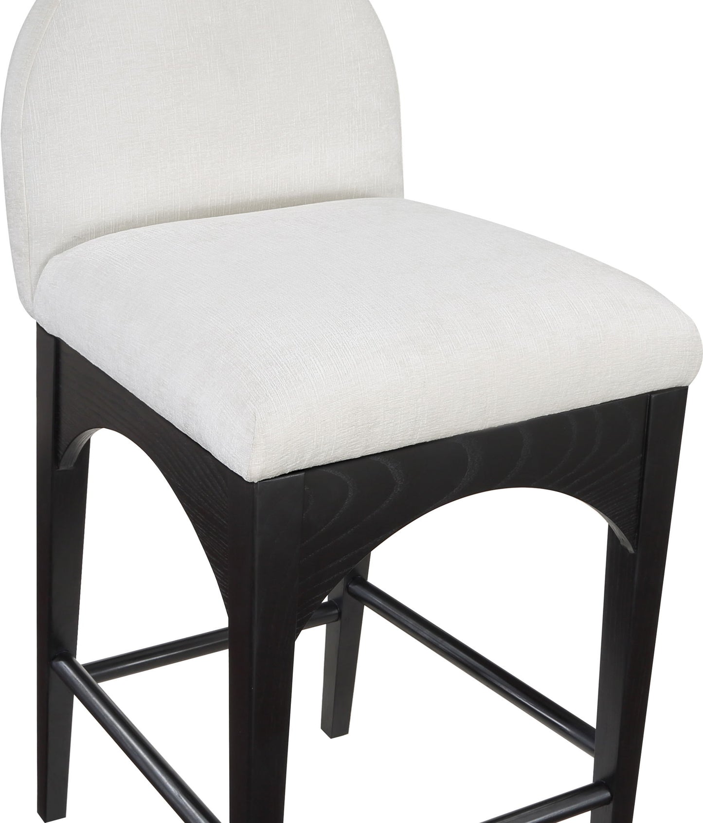 Waldorf - Chenille Stool With Black Legs
