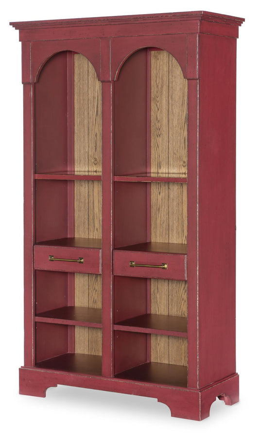 Vintage Market - Arched Bookcase - Barnwood Oak And Spiced Apple
