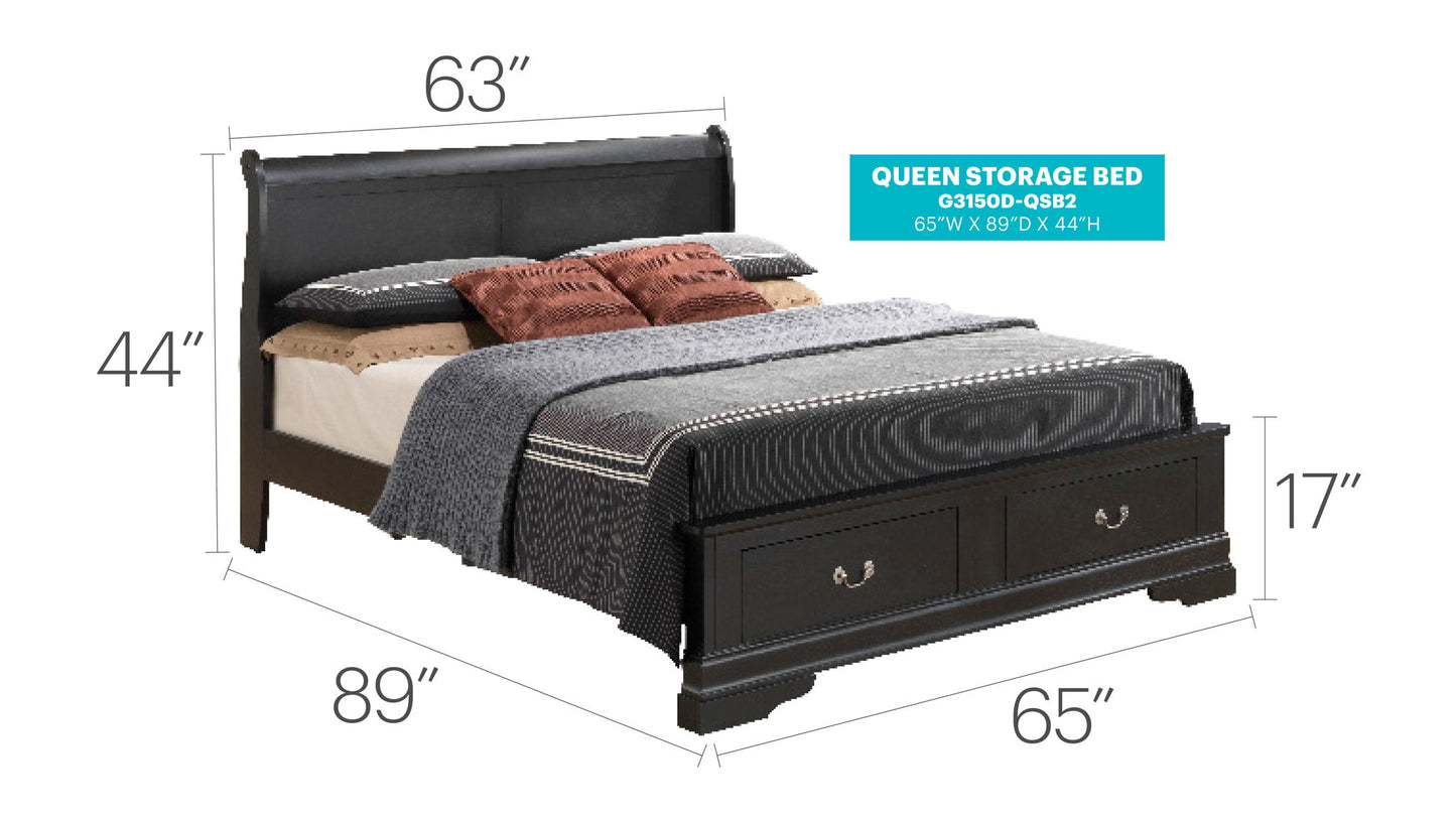 Glory Furniture - Louis Phillipe - Storage Bed