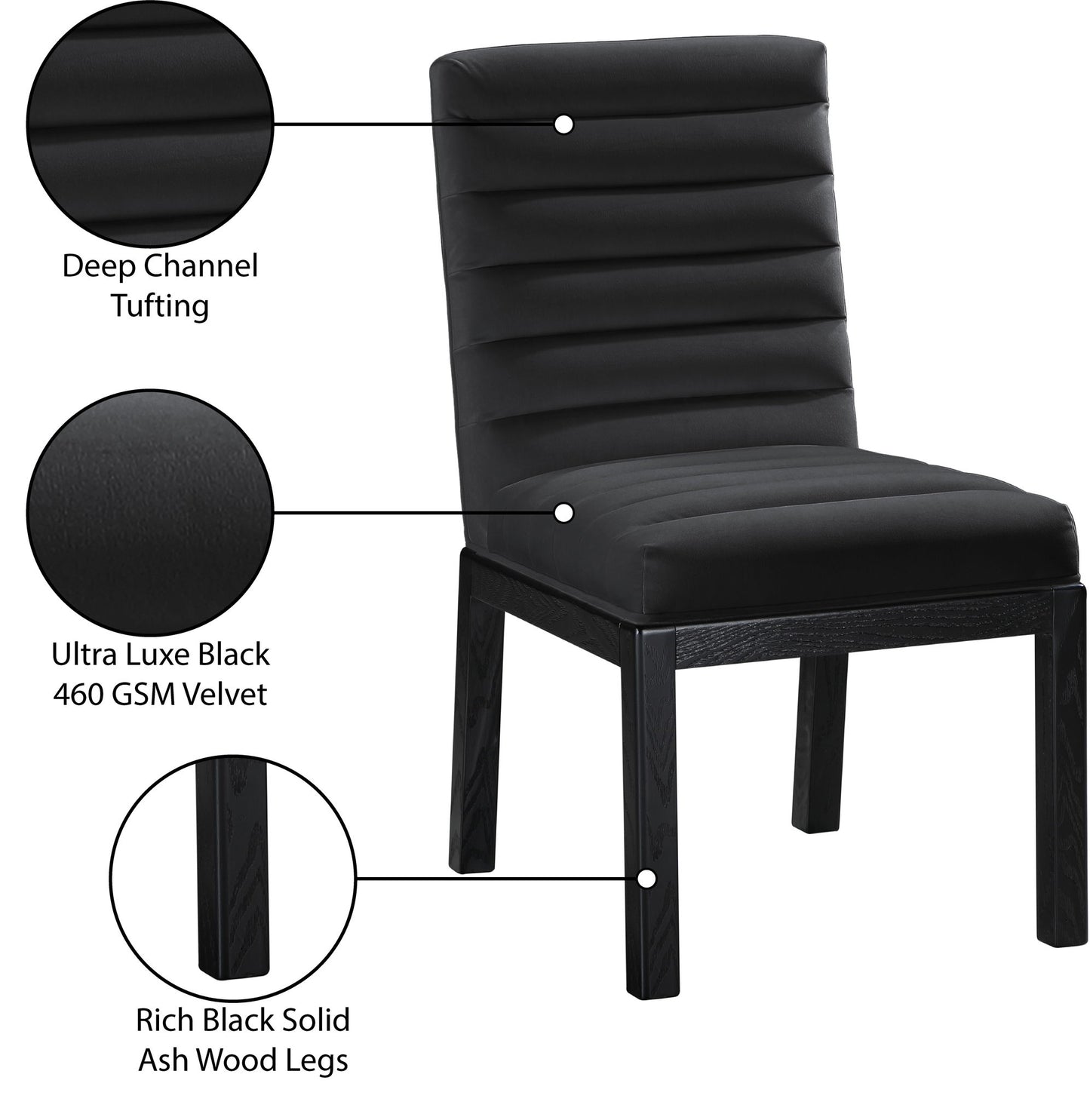 Evelyn - Dining Chair With Black Legs