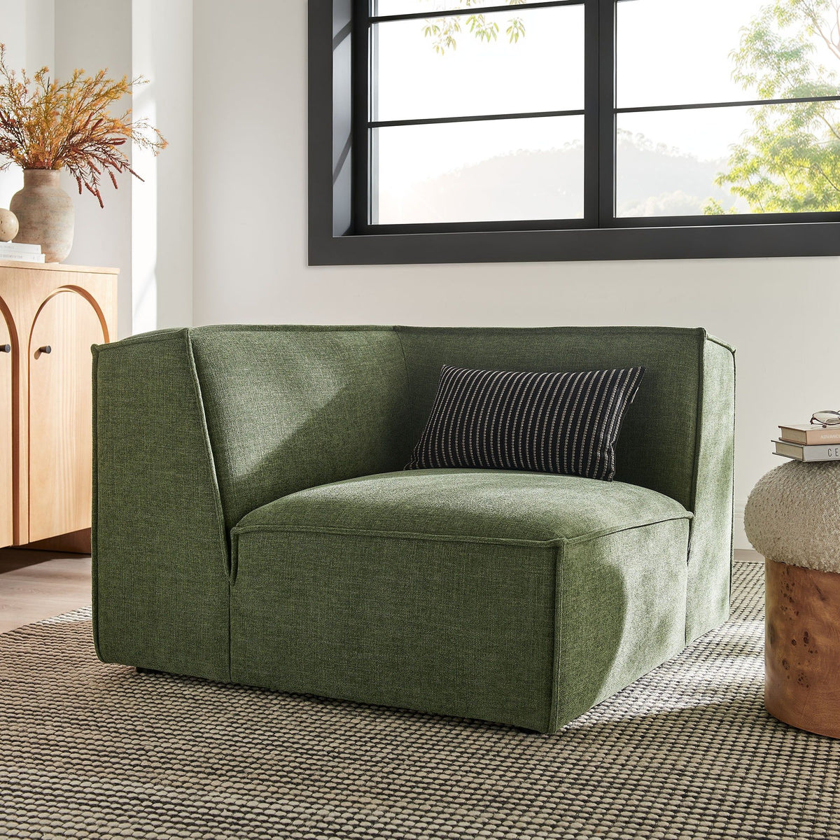 Restore Performance Fabric Upholstered Modular Corner Chair - Foliage