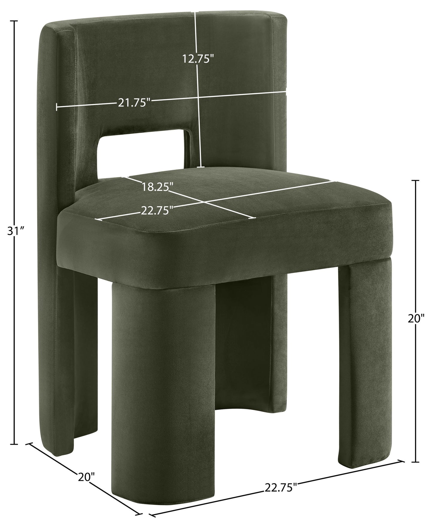 Zuno - Velvet Performance Fabric Upholstered Dining Chair (Set of 2)