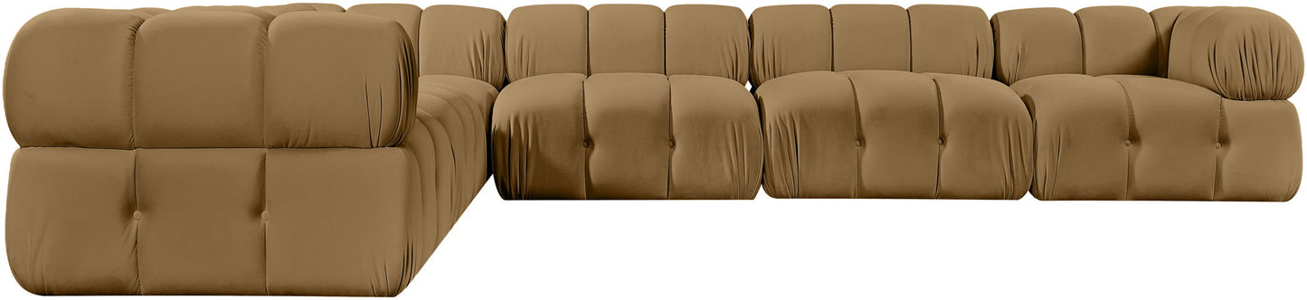 Orin - L-Shaped Velvet 6 Piece Modular Sectional