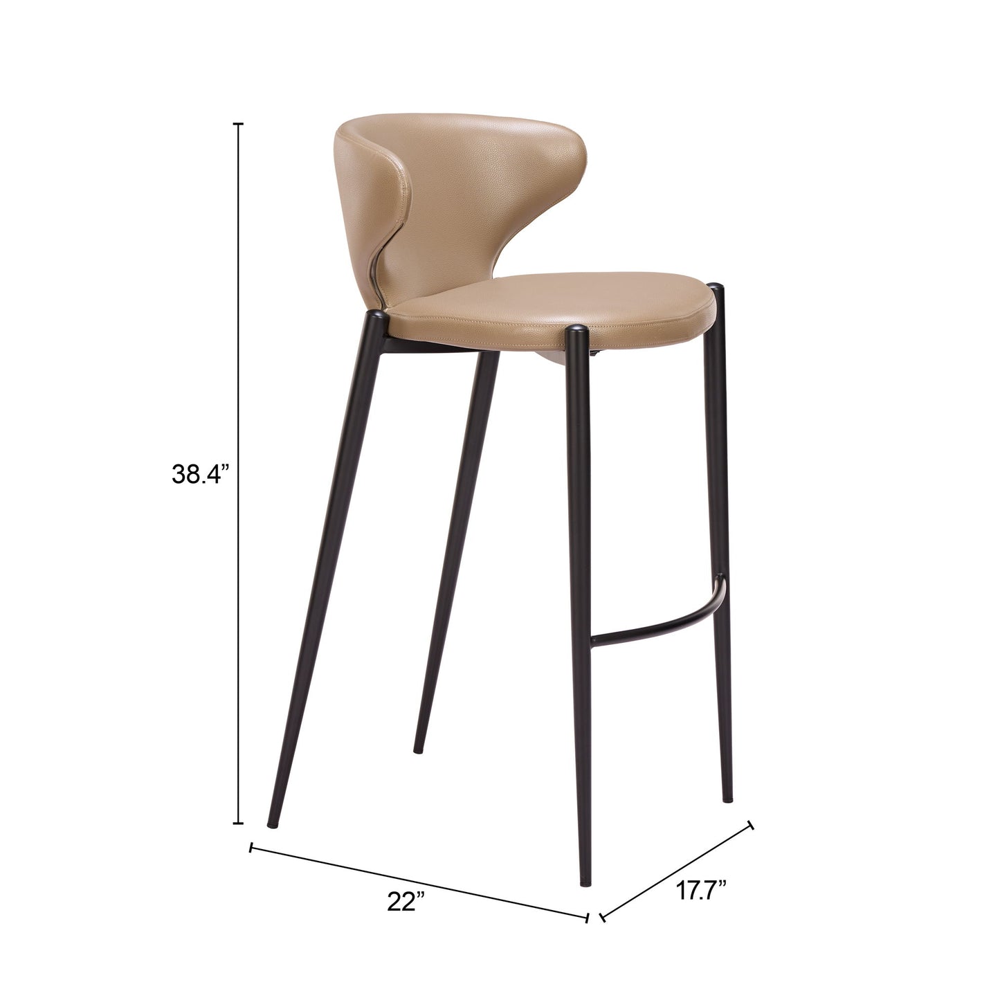 Lino - Barstool (Set of 2) - Brown
