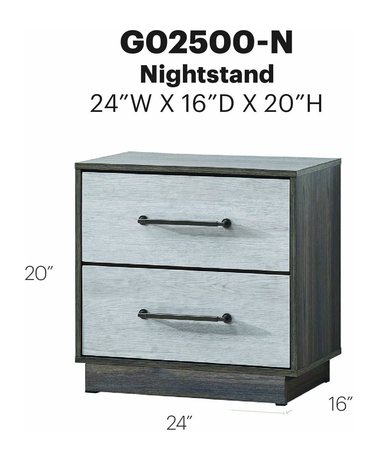 Aberdeen - Nightstand - Gray / Oak