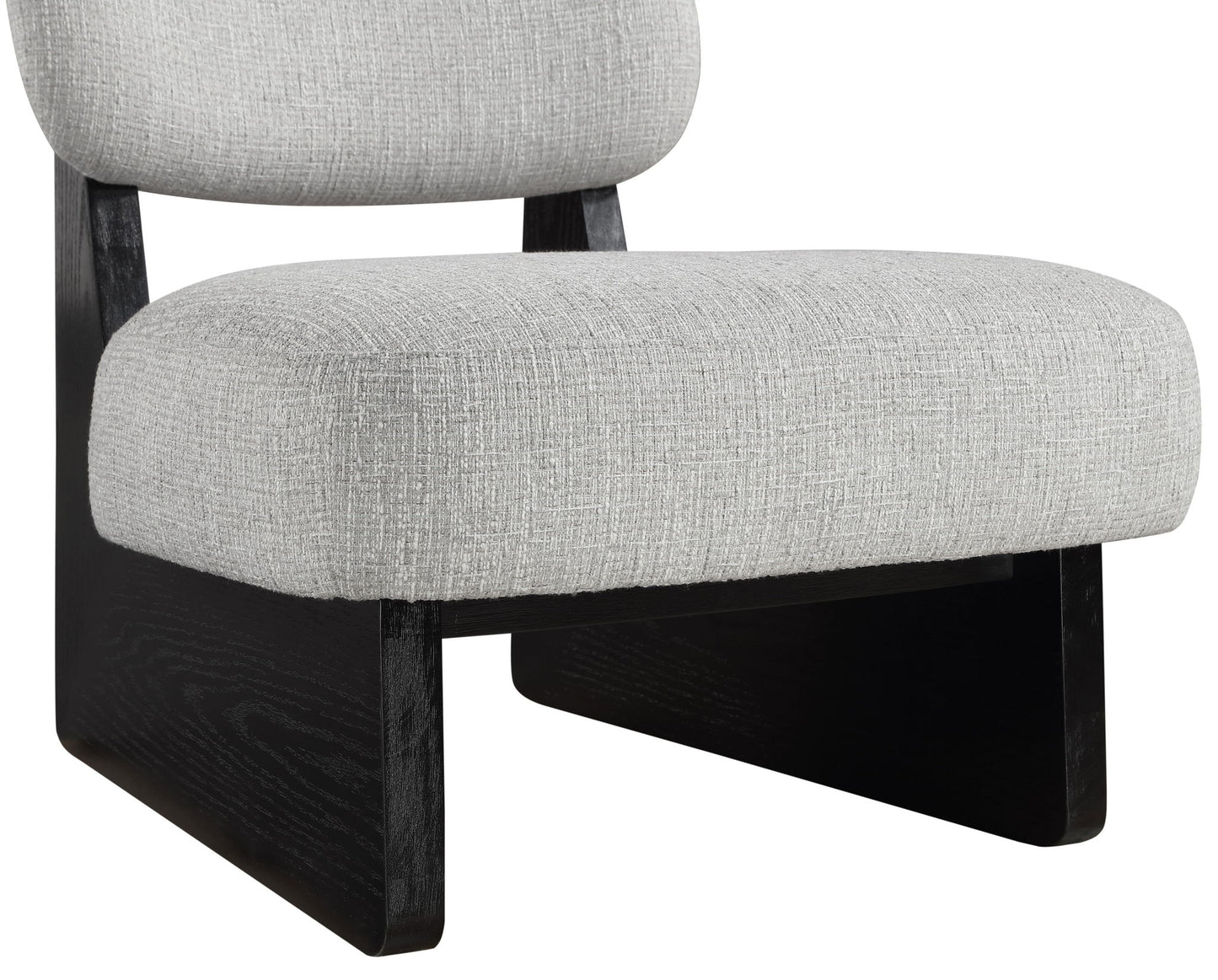 Vetra - Linen Textured Fabric Upholstered Accent Chair With Black Base