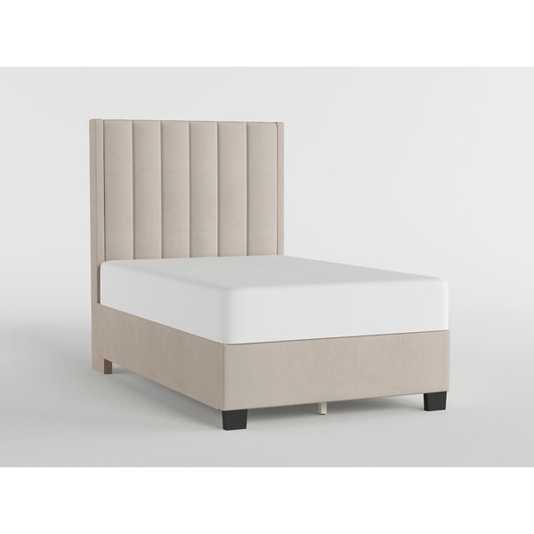 48" Beige Microfiber Platform Bed