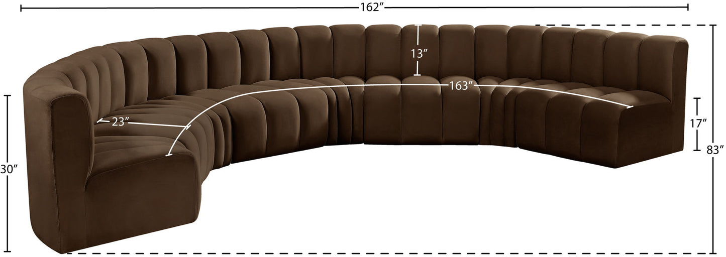 Arc - Velvet 8 Piece U-Shaped Modular Sofa
