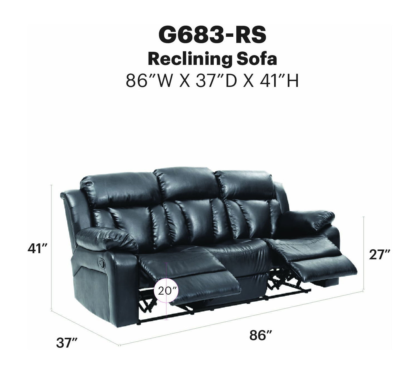 Glory Furniture - Daria - Reclining Sofa