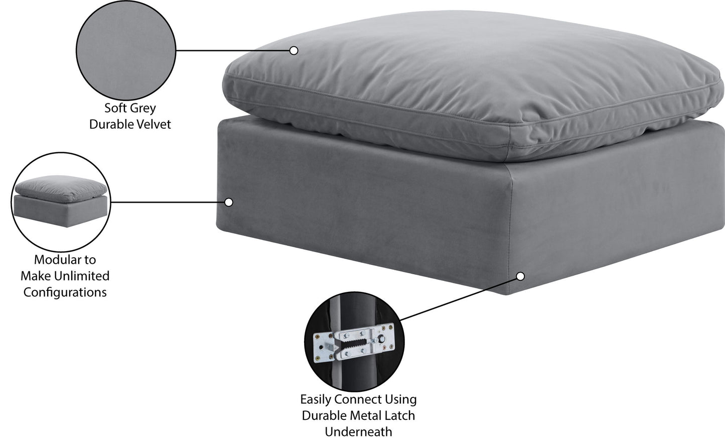 Indulge - Velvet Ottoman