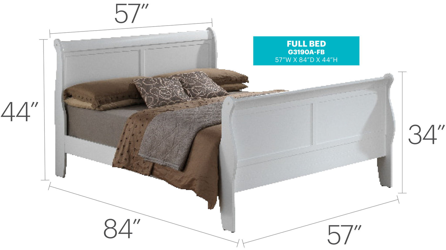Glory Furniture - Louis Phillipe - Sleigh Bed