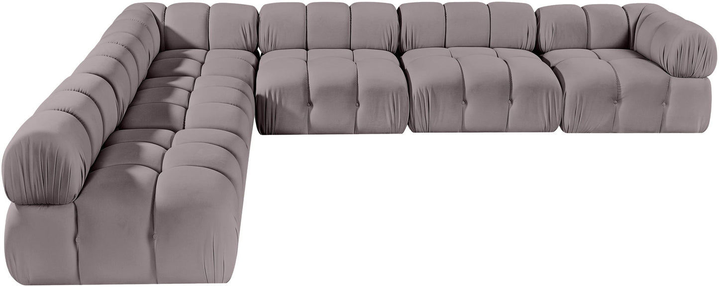 Orin - Velvet 6 Piece Modular L-Shaped Sectional