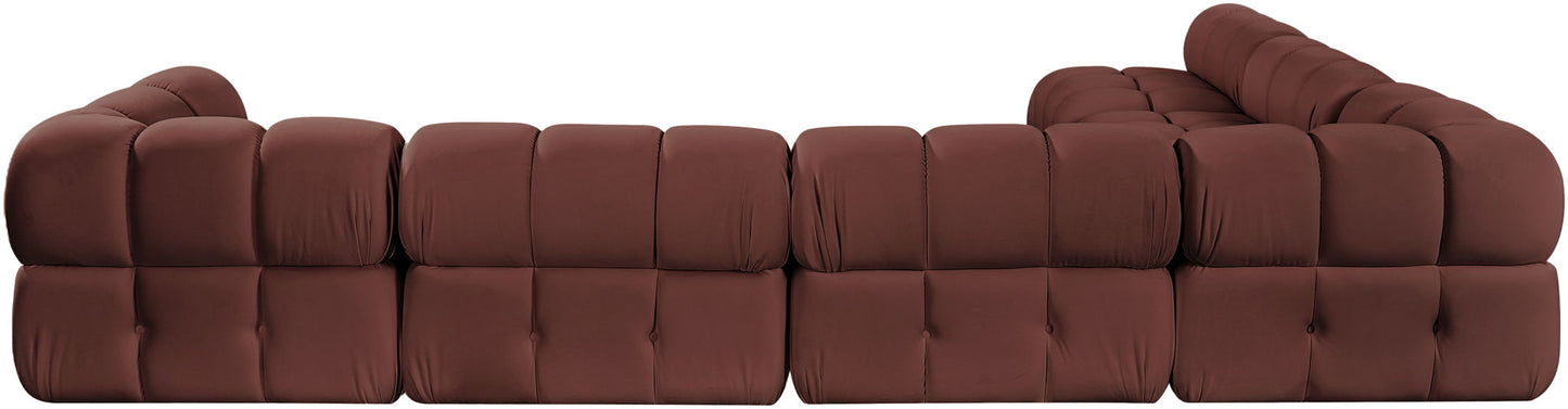 Orin - Velvet 6 Piece Modular L-Shaped Sectional