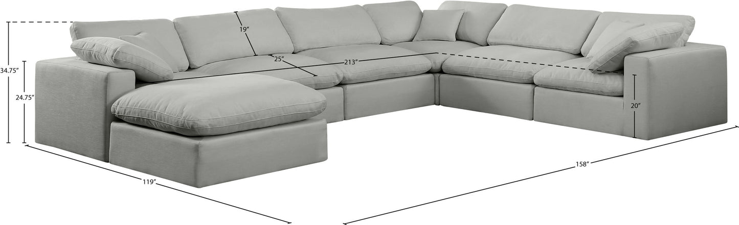 Comfy - 7 Piece Linen Modular Sectional With Chaise