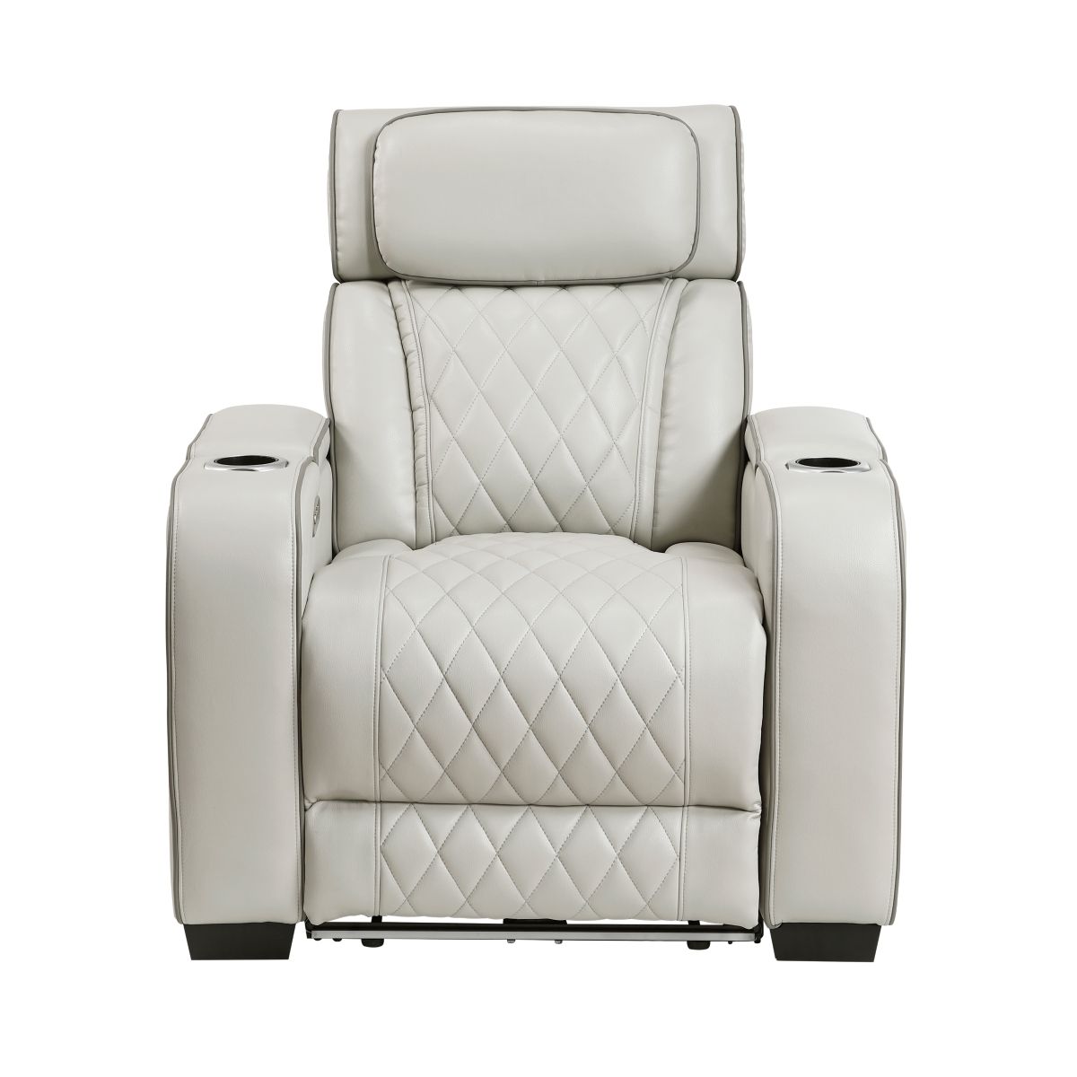 Fairway Power Reclining Chair with Power Headrest, Cup holders and Storage Arms(Top and Side), Charging Ports and LED lighting