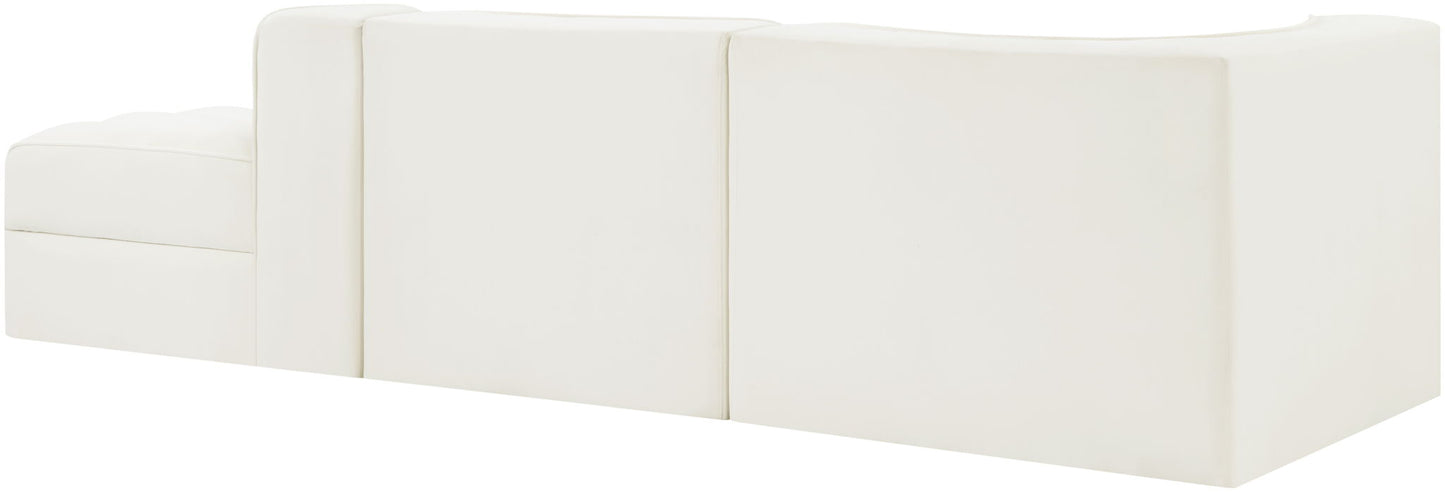 Rummi - Velvet Performance Fabric Upholstered 3 Piece Modular Sectional