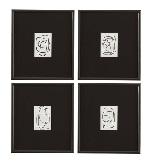 Form Study Framed Print (Set of 4) - Black