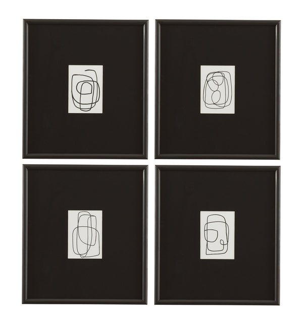 Form Study Framed Print (Set of 4) - Black