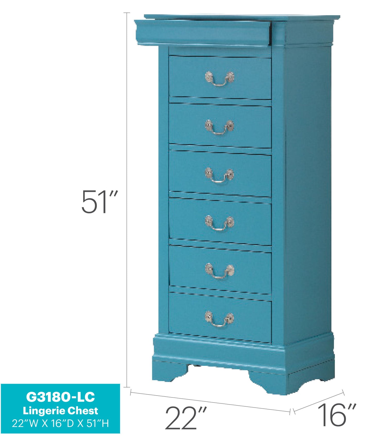 Glory Furniture - Louis Phillipe - Lingerie Chest