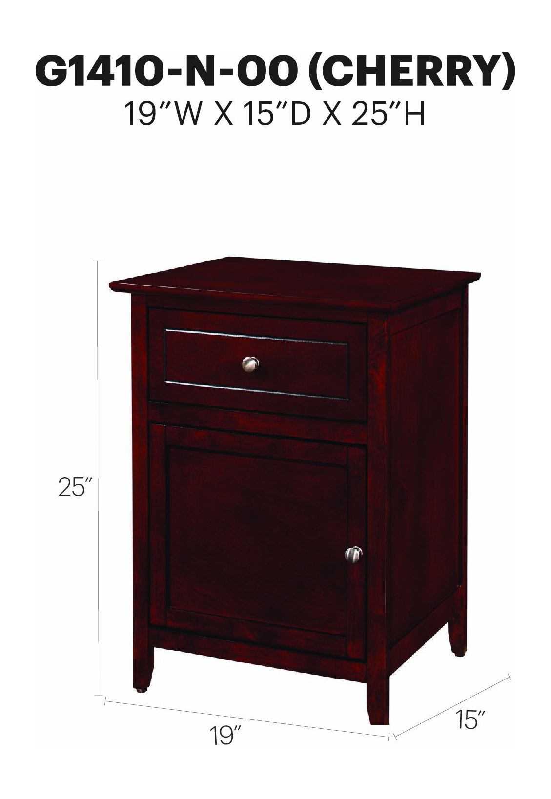 Glory Furniture - Izzy - Drawer And Door Nightstand
