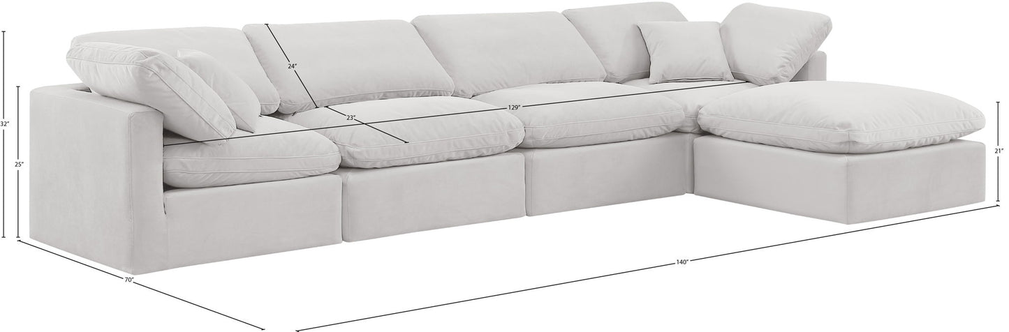 Indulge - Velvet 5 Piece Modular Sectional With Chaise